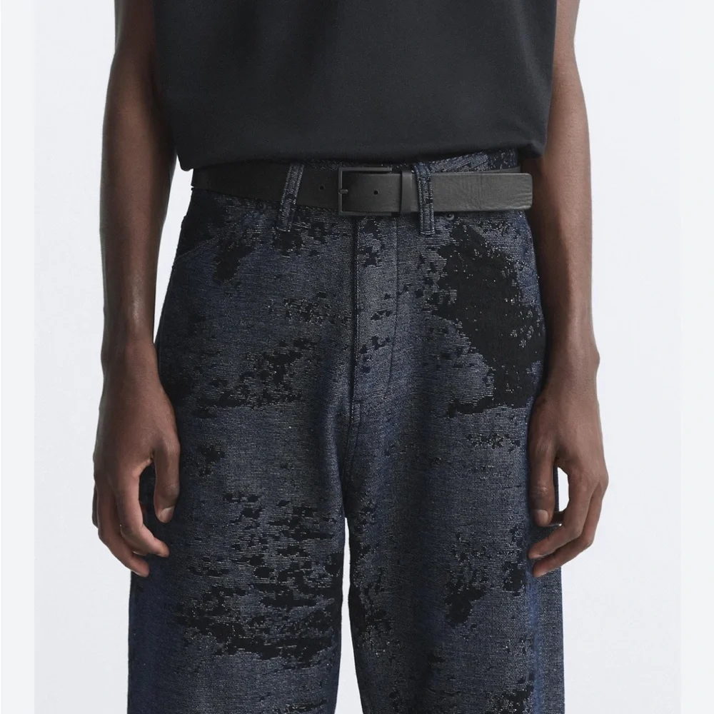 Zara Man NWT reversible leather belt black